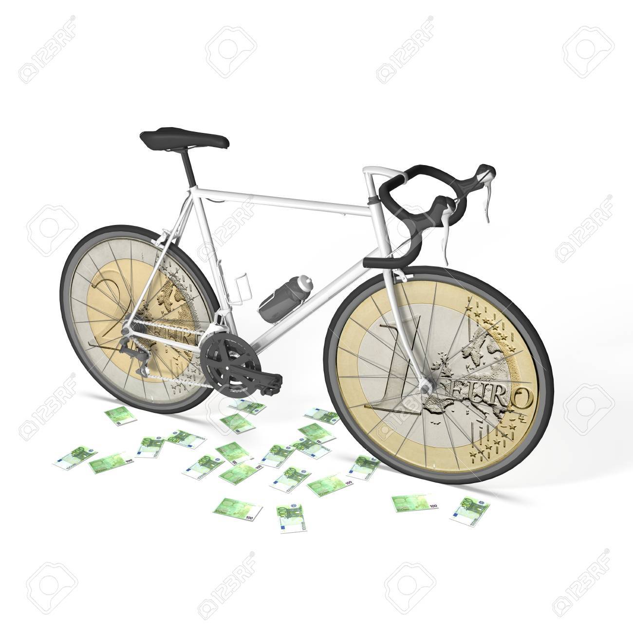 bycicle with money